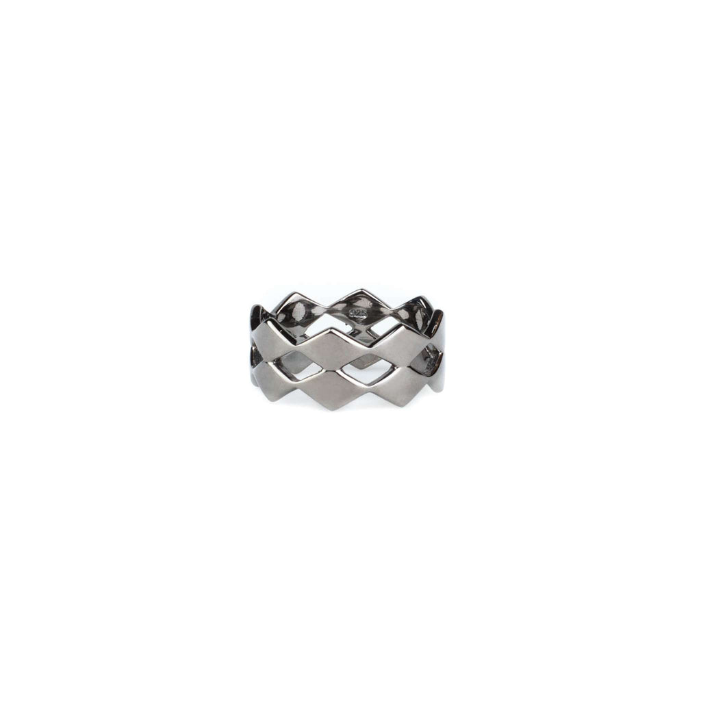 Rhombic Double Ring - Black